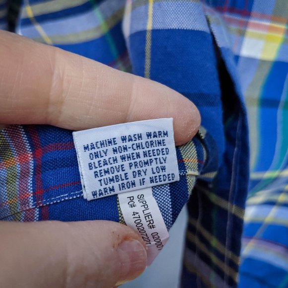 Ralph Lauren Mens Shirt Large Blue Yellow Plaid - Picture 7 of 8
